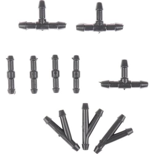 10Pcs Universal Joiner Pipe Connector Water Petrol Wiper Nozzle Hose Tubing