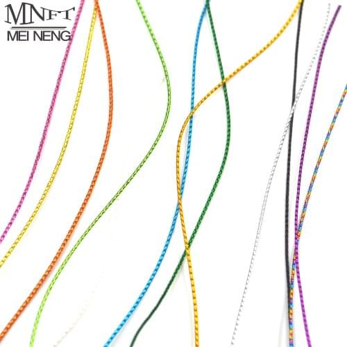 12Pack [2M/Pack]Fly Tying Glitter Rib Chironomid Braid Nymph Line Materials Olive Black Pearl Gold Silver Brown Color Size 0.6mm