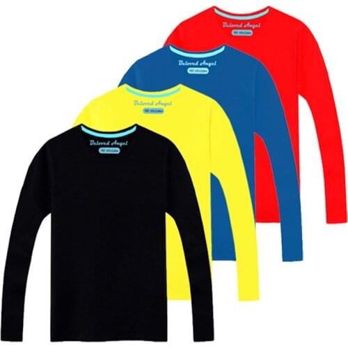 3-15 Children Clothing Long Sleeves T-Shirt Baby Boys T-Shirts For Girls Cotton Solid Tops Tee TShirts Kids TShirts Baby Clothes