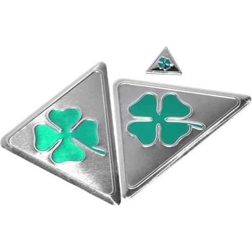 3Pcs GT Car Side Splash Guard Emblem Badge Sticker Aluminum+PVC For Alfa Romeo Quatrefoil Green Delta For Alfa 147 156 166 159
