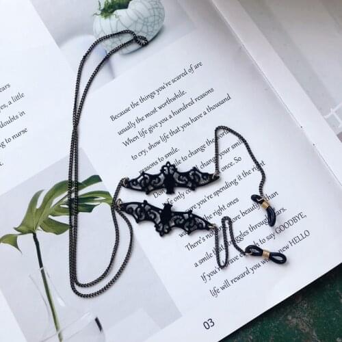 Retro Black Bat Sunglass Chains Fashion Stars Cross Pendant Glasses Chains Women Lanyards Eyewear Accessories Necklace