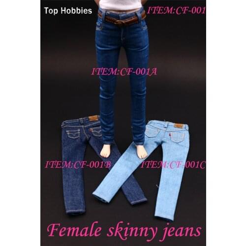 CF001 A/B/C 1:6 Scale Female Figure 1/6 Clothes Womens Skinny Jeans Pants for 12 Inch PHicen Doll Action Figure Accessories