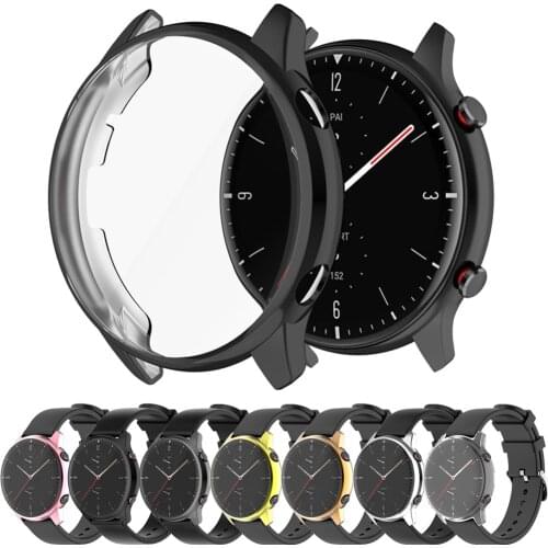 For Huami Amazfit GTR 2 TPU Case Full Cover Plating Bumper Shockproof Protective Case Soft Protector Shell