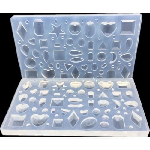 DIY mirror jewelry crystal Epoxy resin mold love geometry moon variety gemstone pendant mold