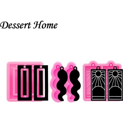 DY0981 Bright Long rectangular Earrings Molds, Silicone Resin Art Diy Mold, Epoxy Mould, Supplies for Jewelry, Polymer Clay