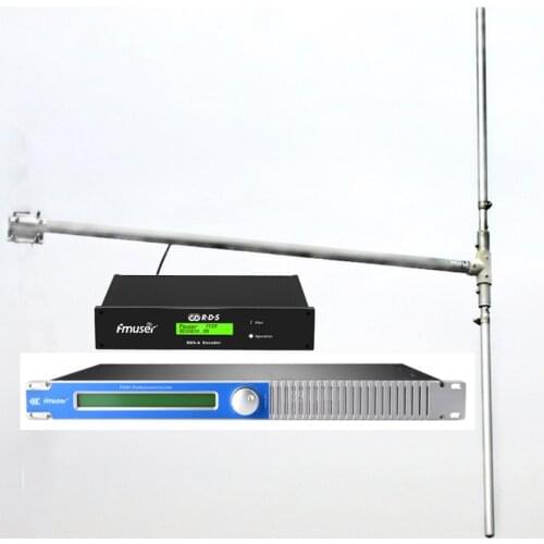 FMUSER FMT5.0-50L 50W FM Transmitter for Church with Antenna+ RDS Encoder Shows Logo for Broadcast Radio Station Car, School