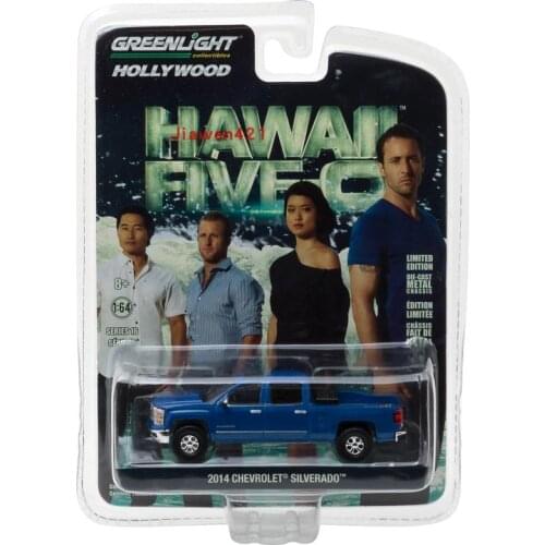 GreenLight 1:64 2014 Chevrolet Silverado Blue Alloy toy cars Metal Diecast Model Vehicles For Children Boys gift hot