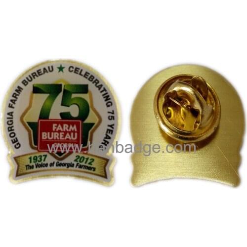 Customized Lapel Pin Custom Badge Brass Offset Printing Brooch With Your Logo In Doming Epoxy