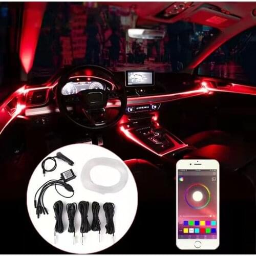 Car Interior LED Light,Car Interior Atmosphere Lights Support Sound Active Function and RGB Mode for Cars 2m/4m/6m
