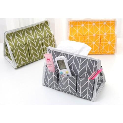 Cotton Linen Art Tissue Box Napkin Holder Cover Room Car Sofa Hotel Kitchen Decorative Paper Container Case School Supplies 1PC