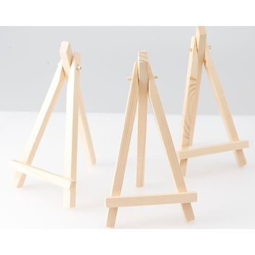 2pc 9x15cm Small Wooden Crafts Three-Legged Shape Bracket For Mobile Phone Bracket Easels Frame Picture Artist Children Kids