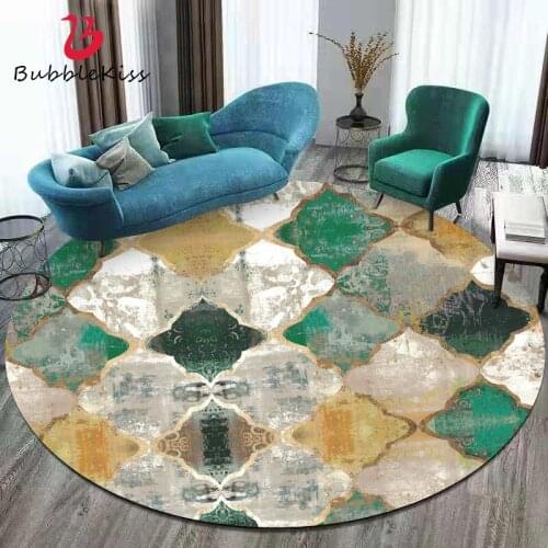 Bubble Kiss Round Carpet Green Light Luxury Printing Rugs Living Room Home Soft Carpets Coffee Table Mat Bedroom Decor Area Rug