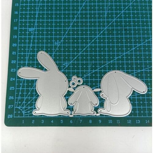 3pcs Rabbit Frame Dies Scrapbooking New Arrival 2021 Metal Cutting Dies Christmas Card Making Supplies Stencils For Decoration