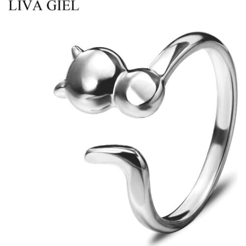 Fashion Personality Adjustable Smooth Lucky Cat Pattern Copper Ring Simple Cute Opening Ring For Women New Gift