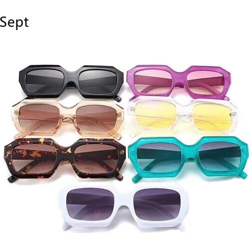Fashion Irregular Rectangle Popular Colorful Gradient Eyewear Women Sunglasses Men Square Shades UV400 Sun Glasses