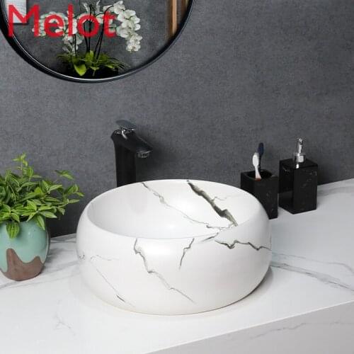 Nordic White Marble Ceramic Table Basin Art Basin Wash Basin Wash Basin Toilet Wash Single Basin
