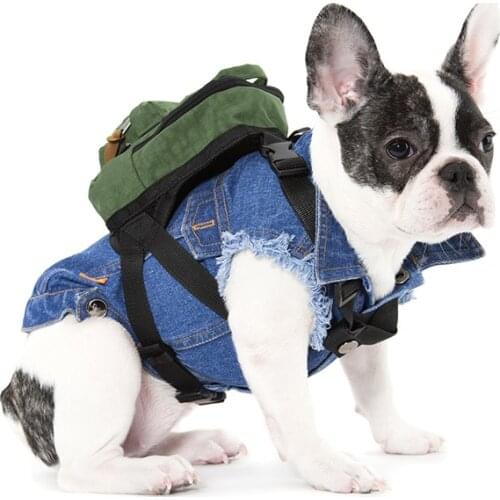 Striped Pet Dog Shoulder Bag French Bulldog Designer Dog Harness Backpack Dogs Pets Accessories A909