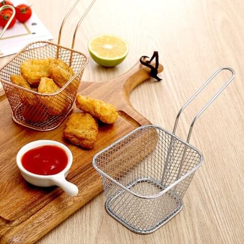 Professional Rectangular Stainless Steel French Fries Basket Small Individual Y5JC