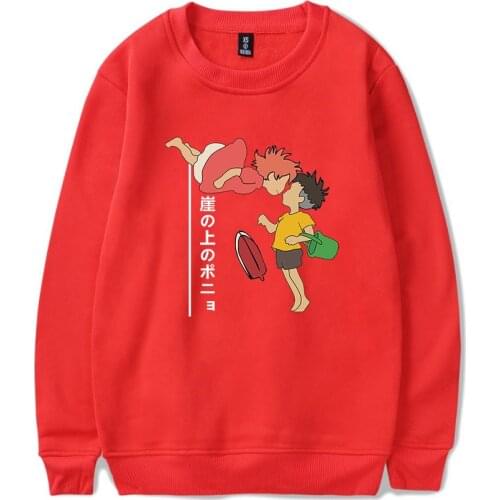Ponyo On The Cliff Pullovers Female Cute Sweatshirt Harajuku Casual Men Women Sweatshirt Fall/Winter Warm Fashion Pullovers
