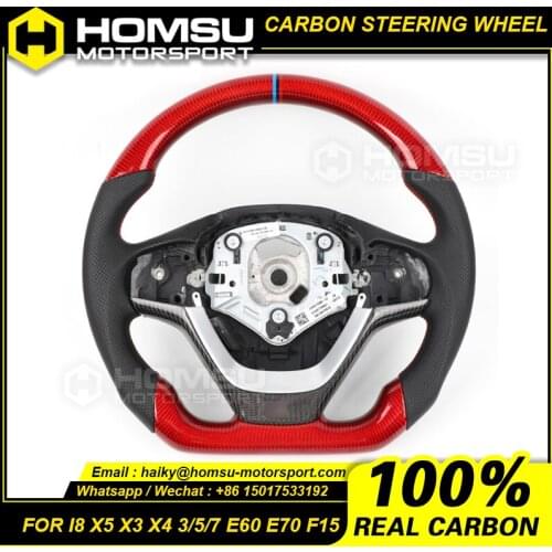 Custom Alcantar led carbon fiber steering wheel For bmw 2020 f15 i8 X5 X3 X4 3/5/7 e60 e70 series racing wheel convertible