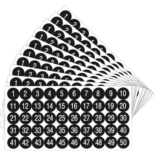 20Pcs 1 to 50 Number Stickers Consecutive Number Stickers 1Inch Self-Adhesive Decal for Inventory Storage Classification