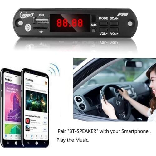 Universal Car Bluetooth MP3 WMA USB/TF/FM/AUX Decoder Board 5V 12V Audio Module Car MP3 Speaker Accessories