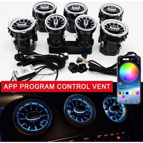 LED Ambient Light Vents For Mercedes Benz C/GLC Class W205 X253 W117 W176 APP application control Glow Car Turbine Air outlet