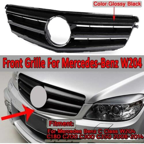 W204 Grill GT R GTR Car Front Upper Racing Grille Grill For Mercedes For Benz C Class W204 C180 C200 C300 C350 2008-2014