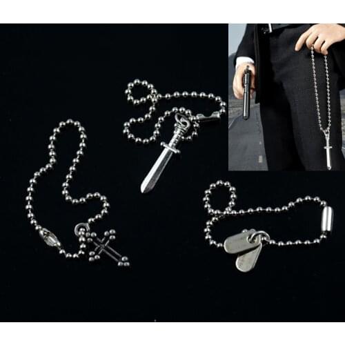 1/6 Soldier doll clothing accessories 12 inch cross dog tag nameplate metal necklace in stock for 12'' Action Figure
