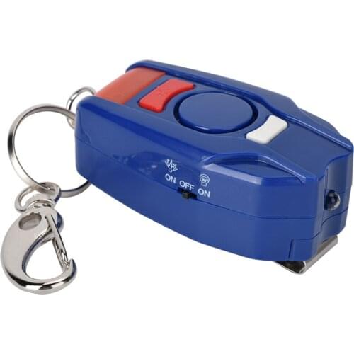 125-128dB Personal Alarm Keychain Outdoor Emergency Self Defense Wolf Proof Safety Device with LED Light Blue Protect Woman kid