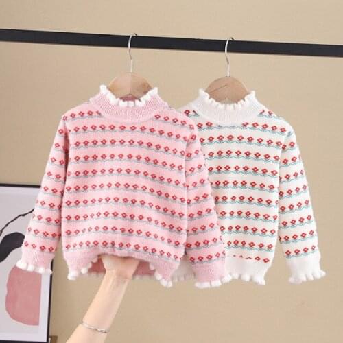2021Cartoon Flower Baby Girls Tops Kids Sweater Children New Year Clothing Baby Girls Cotton Outwear Baby Girls Costumes SD12