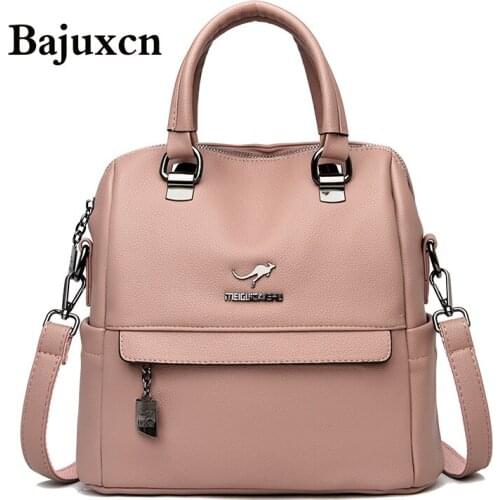 2021 New High Quality Leather Backpack Women Shoulder Bags Multifunction Travel Backpack School Bags for Girls Bagpack mochila