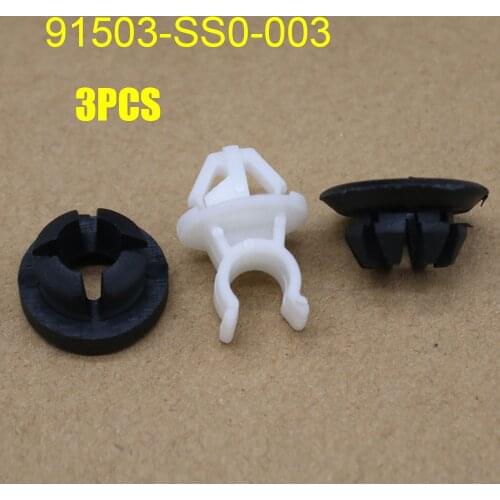3pcs 91503-SS0-003 Hood Support Prop Rod Holder Clip For Honda Accord Odyssey Prelude 91503SS0003