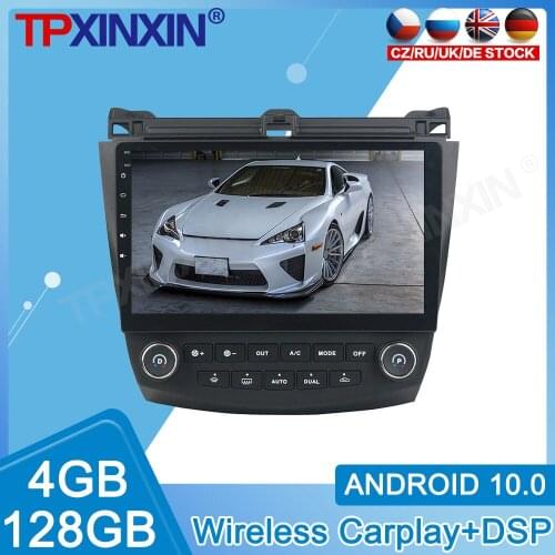 4+128GB Android 10 For HONDA ACCORD 7TH-GE Car IPS Touch Screen Radio Car Multimedia Player With DSP Carplay GPS Navigation