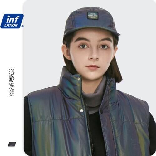 INFLATION Men Reflctive Hip Hop Baseball Cap Men One Size Snapback Baseball Hat Men Streetwear Dropshipping 241CI2020