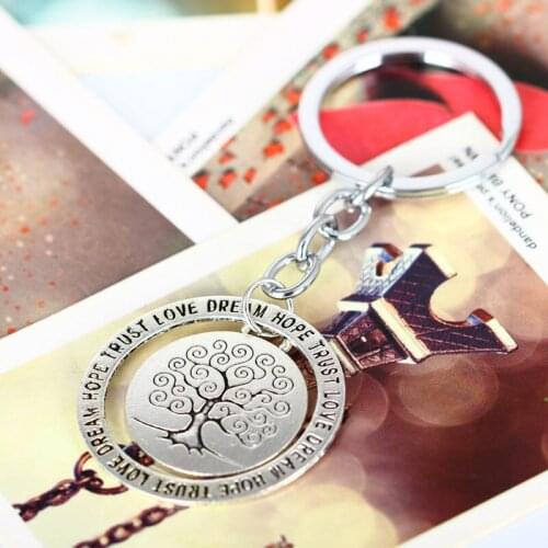 Fashion Trust Love Dream Hope Keyring Life Tree Best Gifts For Chain Wedding Women Men Lady Family Keychain Party Key Ring Charm