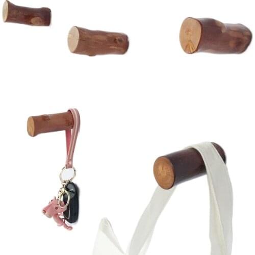 Wood Hook Coat Cap Hook Wall Decoration Hanging Hook Wooden Bedroom Wall Hook Hanger Key Holder Towel Bag Clothes Wall Hanger