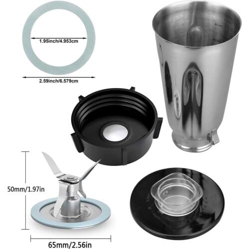 Blender Parts 1 Stainless Jar 1 Jar Base Lid 1 Blade 1 Round Lid 4 Gasket Spare Replacement Parts For Oster Kitchen Appliance