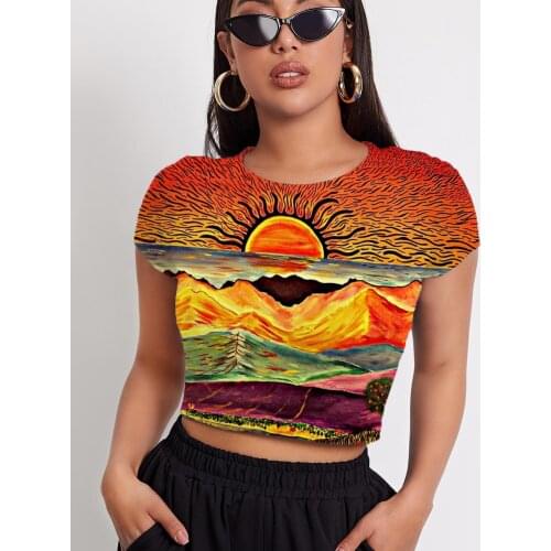 3d Tshirt Graffiti T-shirt Women Painting Tshirt Printed Abstract Shirt Print Colorful Funny T shirts Womens Clothing Hip Hop