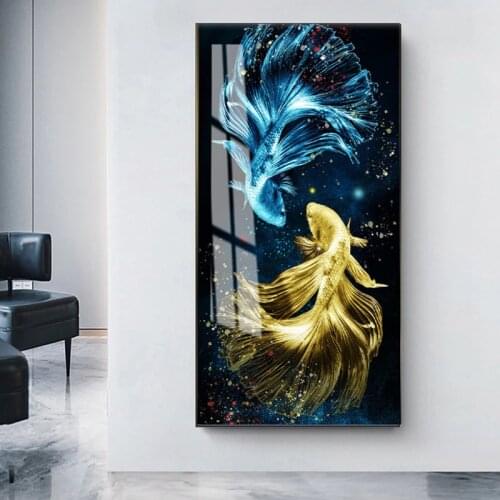 Koi Fish Feng Shui Carp Lotus Pond Canvas Painting Modern Posters and Prints Wall Art Picture for Living Room Home Decor Cuadros