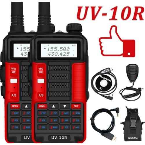 Best Walkie Talkie Baofeng UV-10R Upgraded Professional Two Way Ham CB Radio UHF/VHF Dual Band Radio Long Range For Hunt Forest