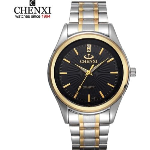 New arrival ChenXI Brand Fashion Gold Strap Mens Women Business Quartz Watches Dress Stainless Full Steel sport wristwatch