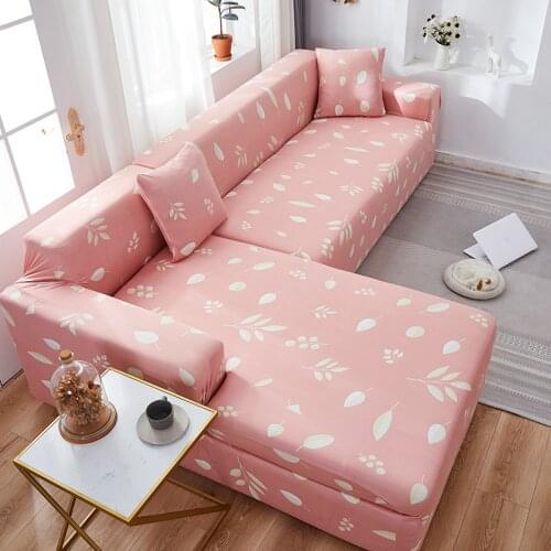 Sofa Cover Pink Elastic Stretch Slipcovers Sofa Sectional for Living Room Couch Cover Home Decor Single/Two/Three/Four Seat 25