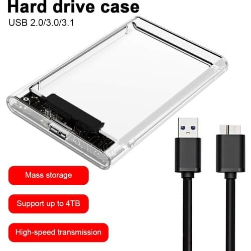 Transparent HDD Case SATA to USB 3.0 3.1 Hard Drive Case External 2.5'' HDD Enclosure for HDD SSD Disk Case Box Support UASP