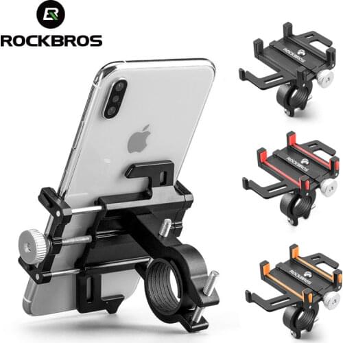 ROCKBROS Motorcycle Electric Bicycle Phone Holder Smartphone CNC Aluminum Alloy Bracket Five Claws Mechanical Bike Phone Holder