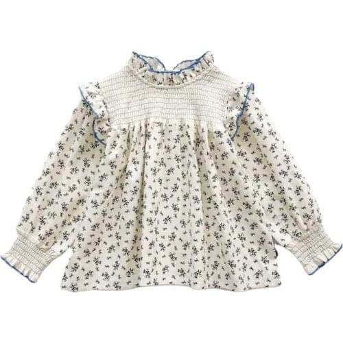 Baby girls floral shirt shirt new childrens cotton long-sleeved shirt toddler girl fall clothes girls blouse