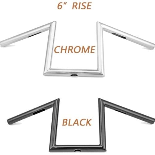 6" Rise Z Style Triple Chrome Gloss Black Handlebar For Harley Most Models Or Custom Application 2007-2021 Sportster XL883L