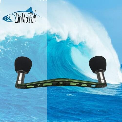 LinMoFish Reel Handle Alloy Material Fishing Wheel Double Handle Hole Size 8*5/7*4mm Together 130mm Length Weight 52g