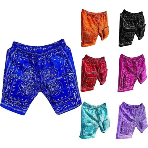 Summer Male New Style 3D Personality Ethnic Style Dazzling Pattern Hip-Hop Fashion Trend Tooling High Street Mens Casual Shorts