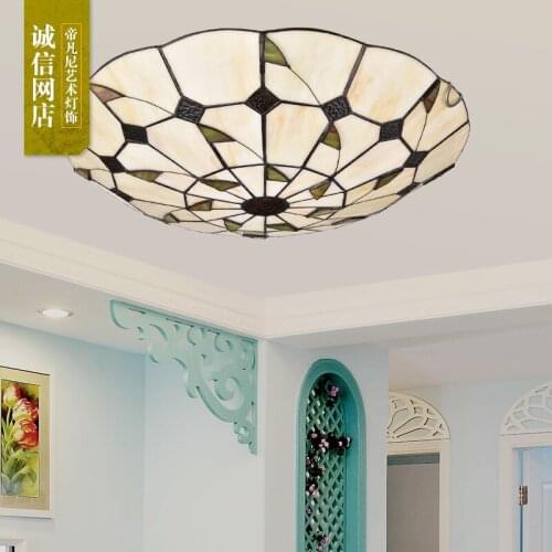 Mediterranean ceiling lamp round bedroom lamp study room childrens room led simple ceiling lamp